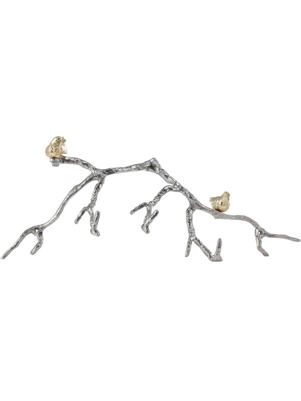 Metal Branch Wall Accent with Gold Bird Details